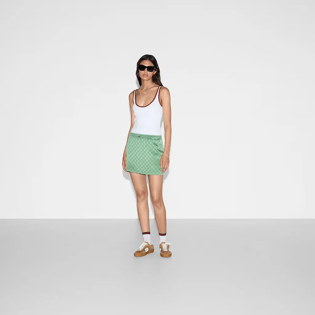 Gg Satin Mini Skirt
