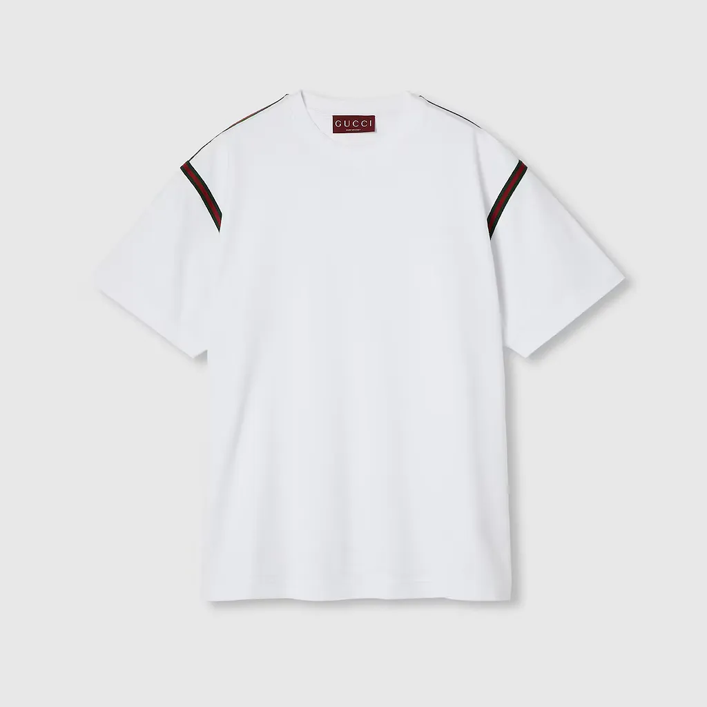 Cotton Jersey T-Shirt With Web