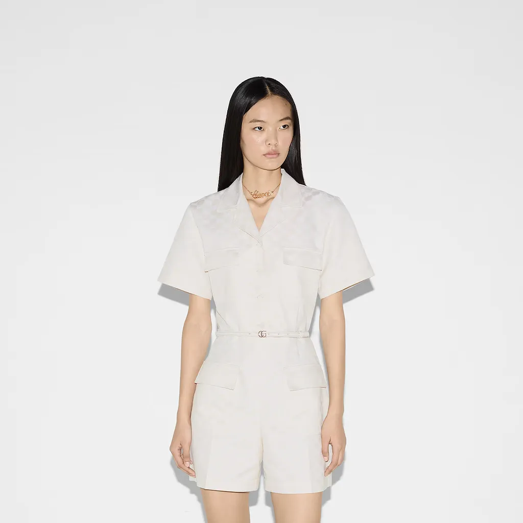 Gg Cotton Gabardine Jumpsuit