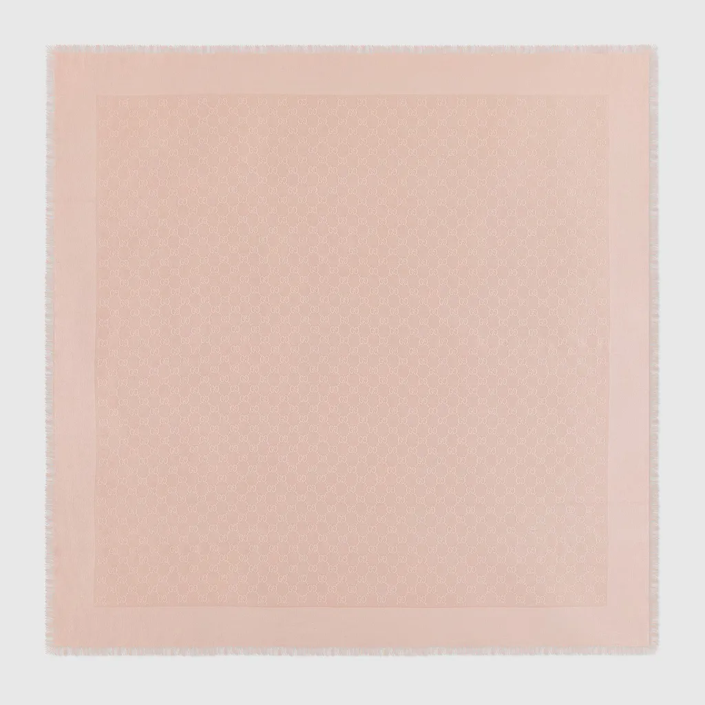 Gg Cotton Silk Jacquard Shawl