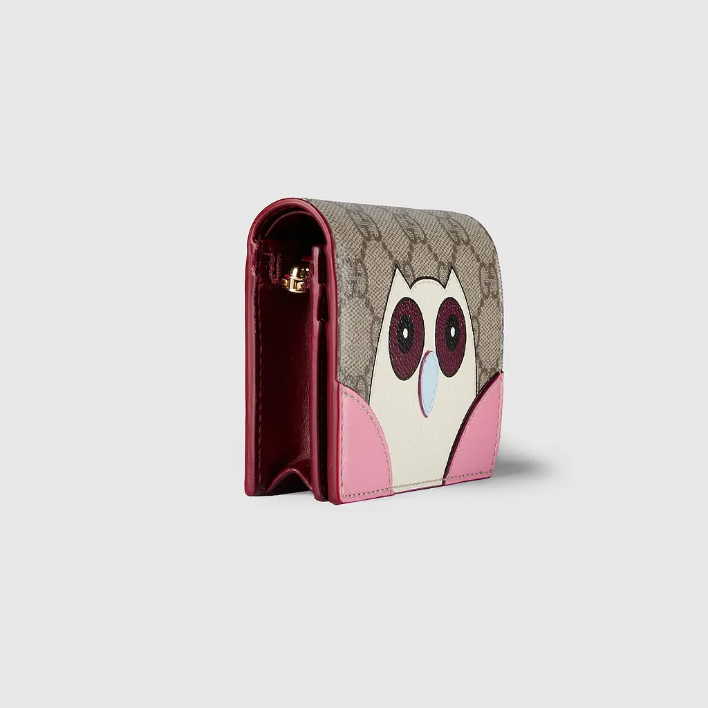 Gg Small Wallet With Owl Detail