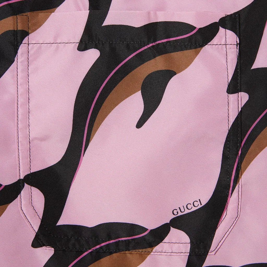 Printed Technical Poplin Swim Short
