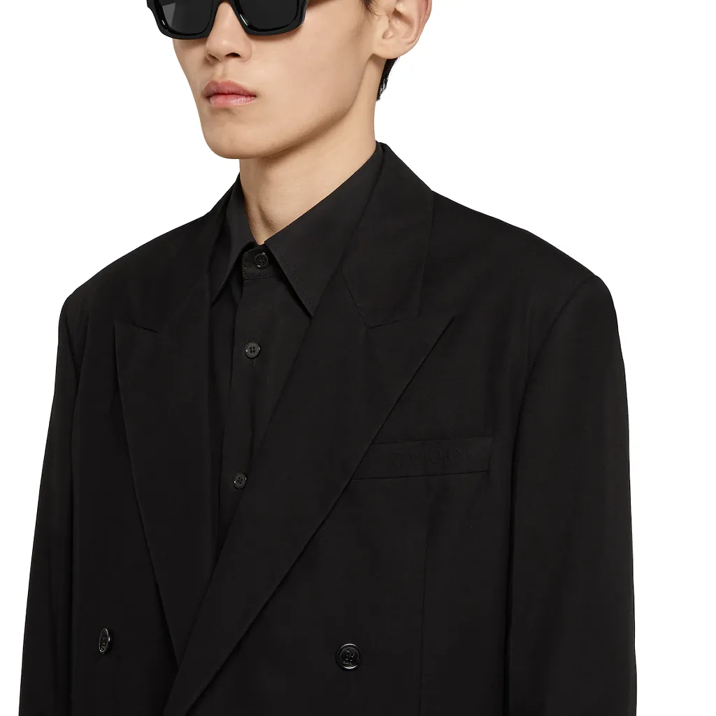 Double-Breasted Cotton Poplin Jacket