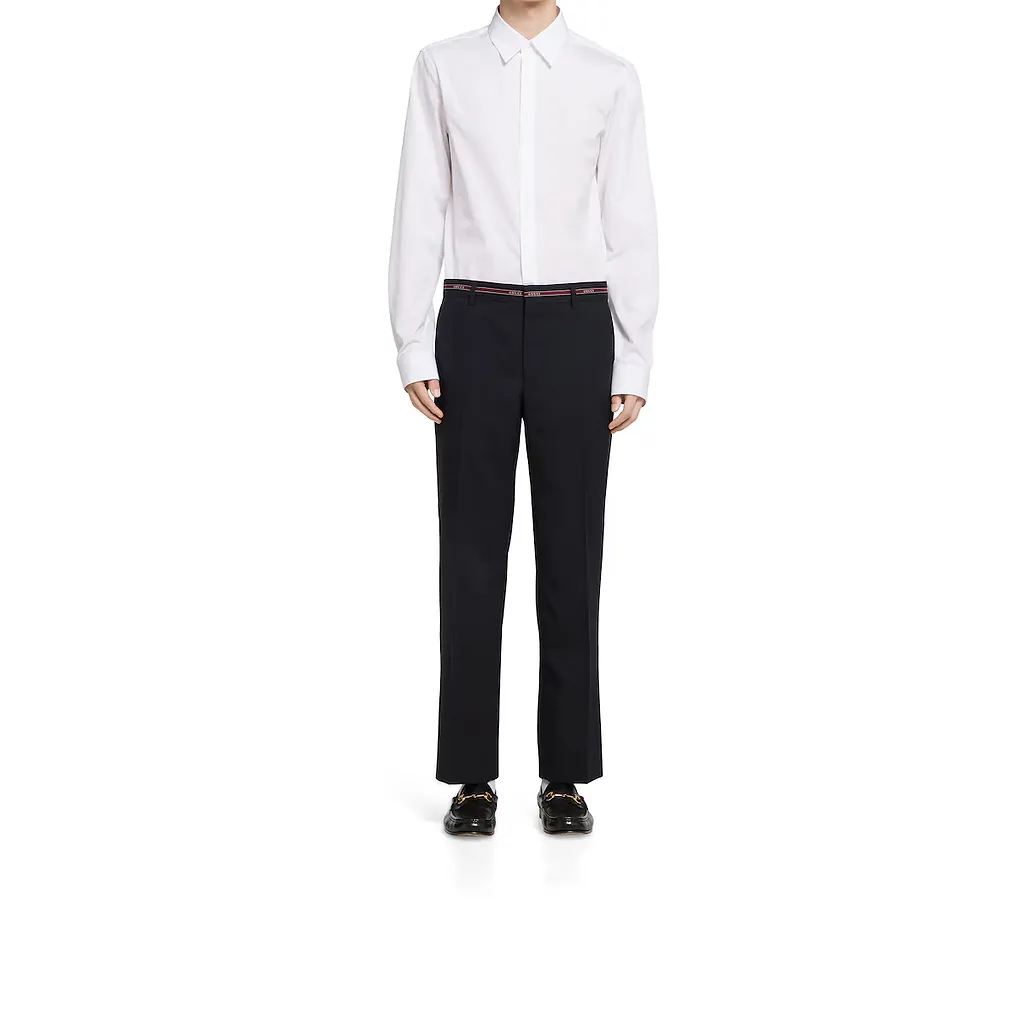 Wool Pant With Selvedge Detail