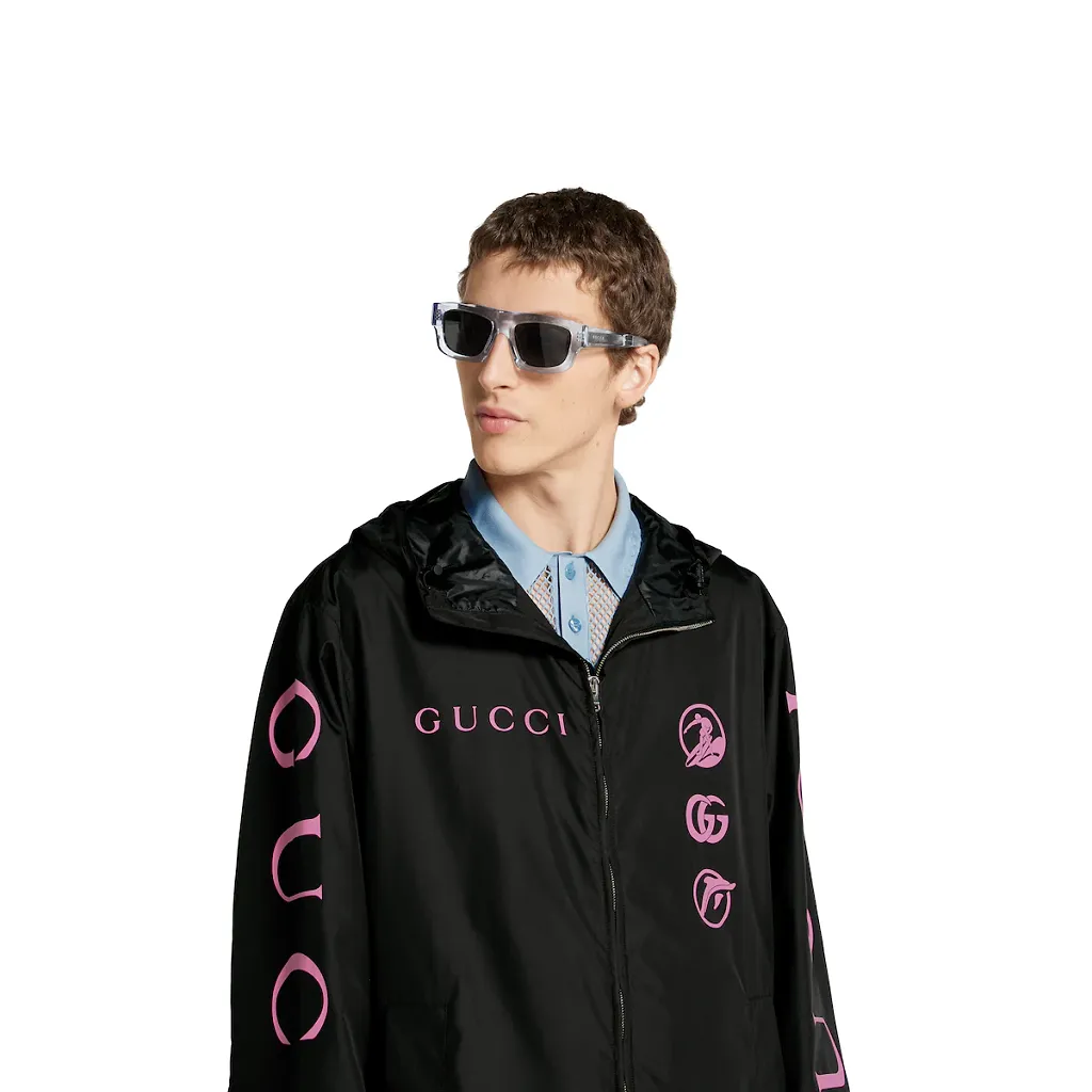 Printed Technical Poplin Jacket