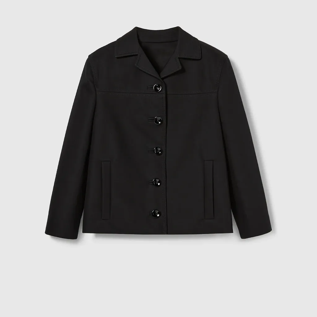 Cotton Gabardine 3/4 Sleeve Jacket