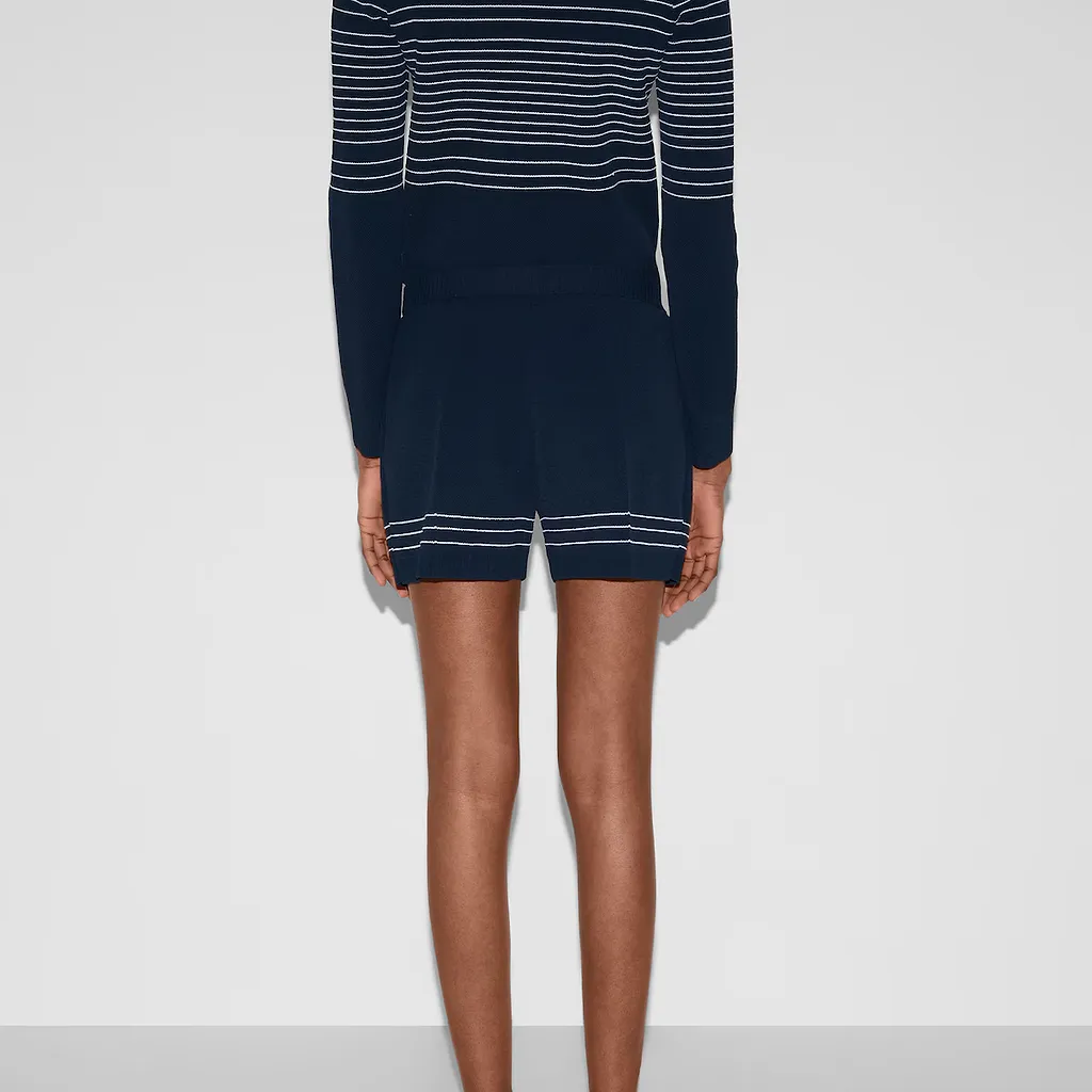 Fabric Shorts With Intarsia