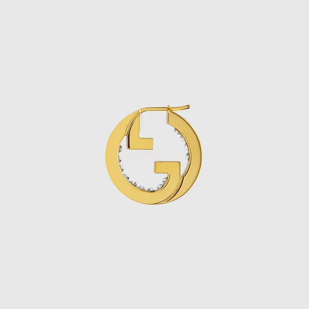Gucci Blondie Crystal Hoop Earrings