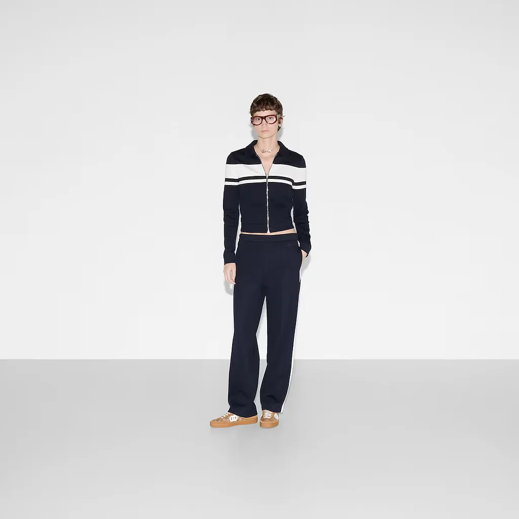 Cotton Jersey Trousers With Embroidery