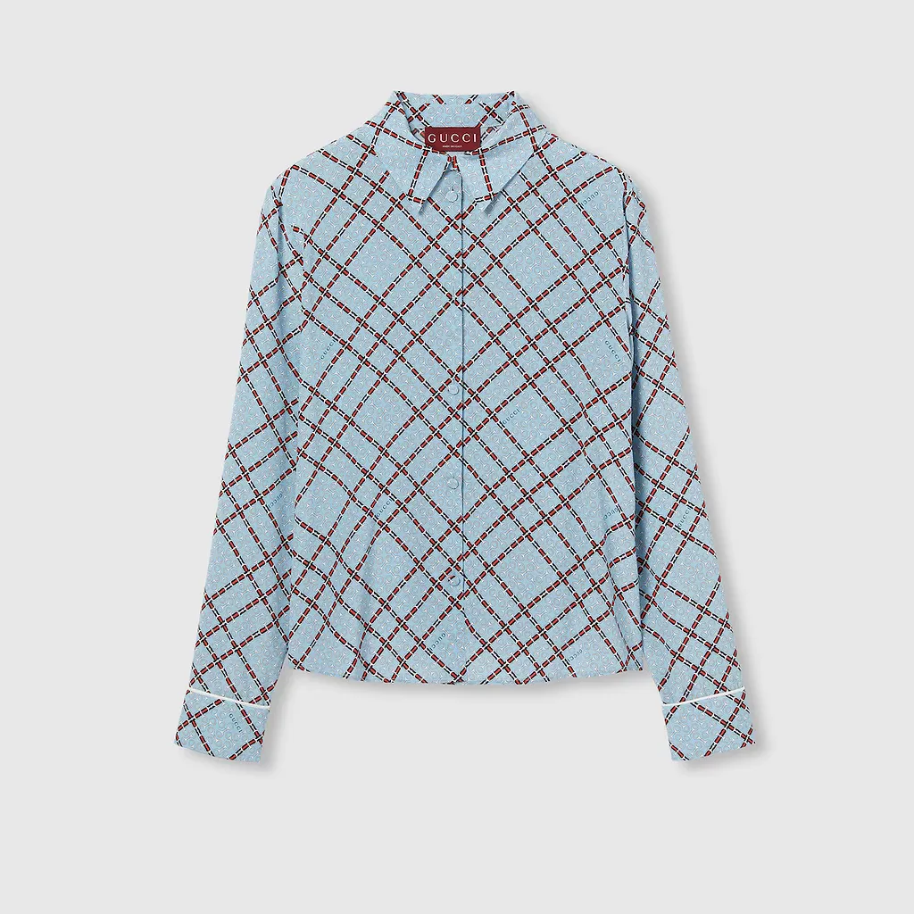 Printed Silk CrÊPe De Chine Shirt