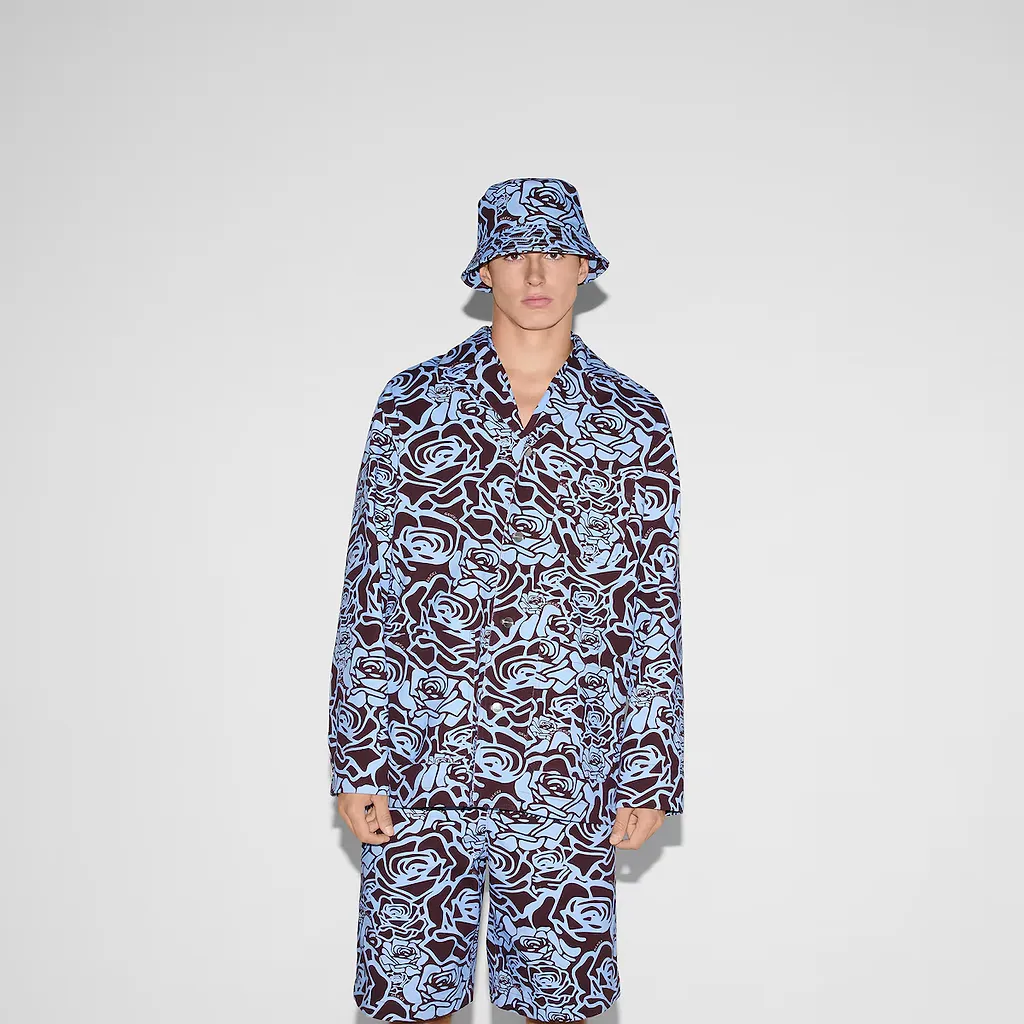 Printed Cotton Gabardine Jacket