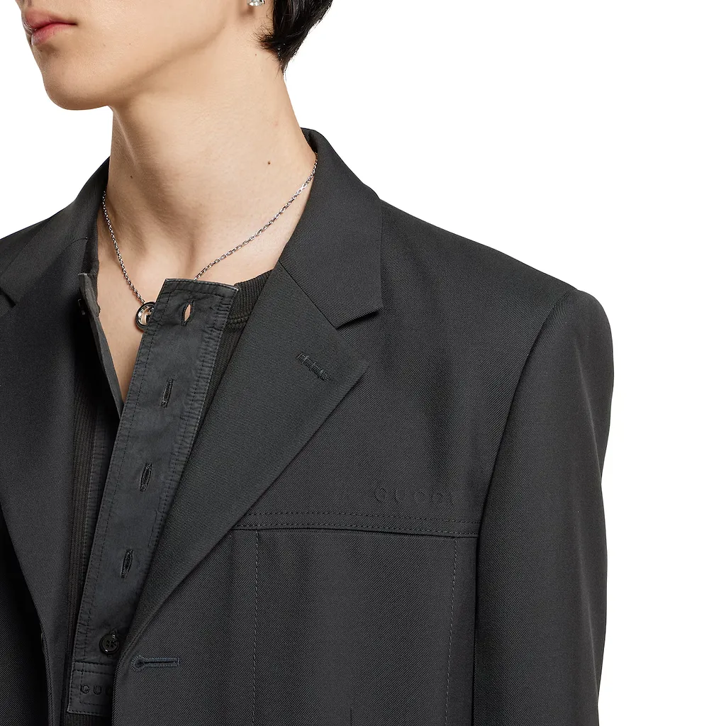 Single-Breasted Wool Twill Jacket