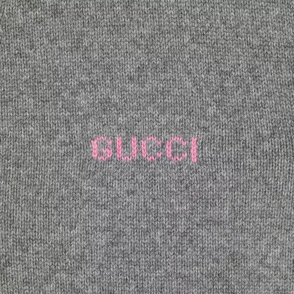 Wool Cashmere Cardigan With Intarsia
