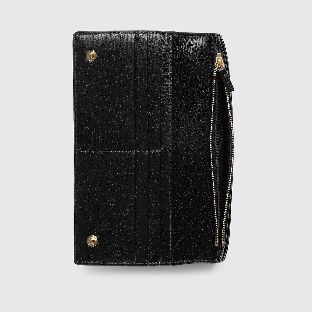 Continental Wallet With Gucci Script
