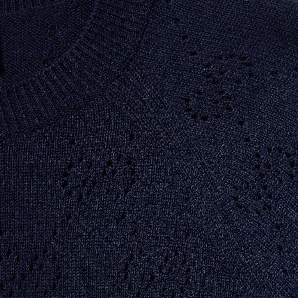 Cotton Crewneck Top With Gg Argyle
