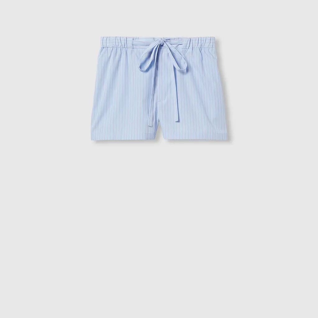 Striped Cotton Shorts With Embroidery