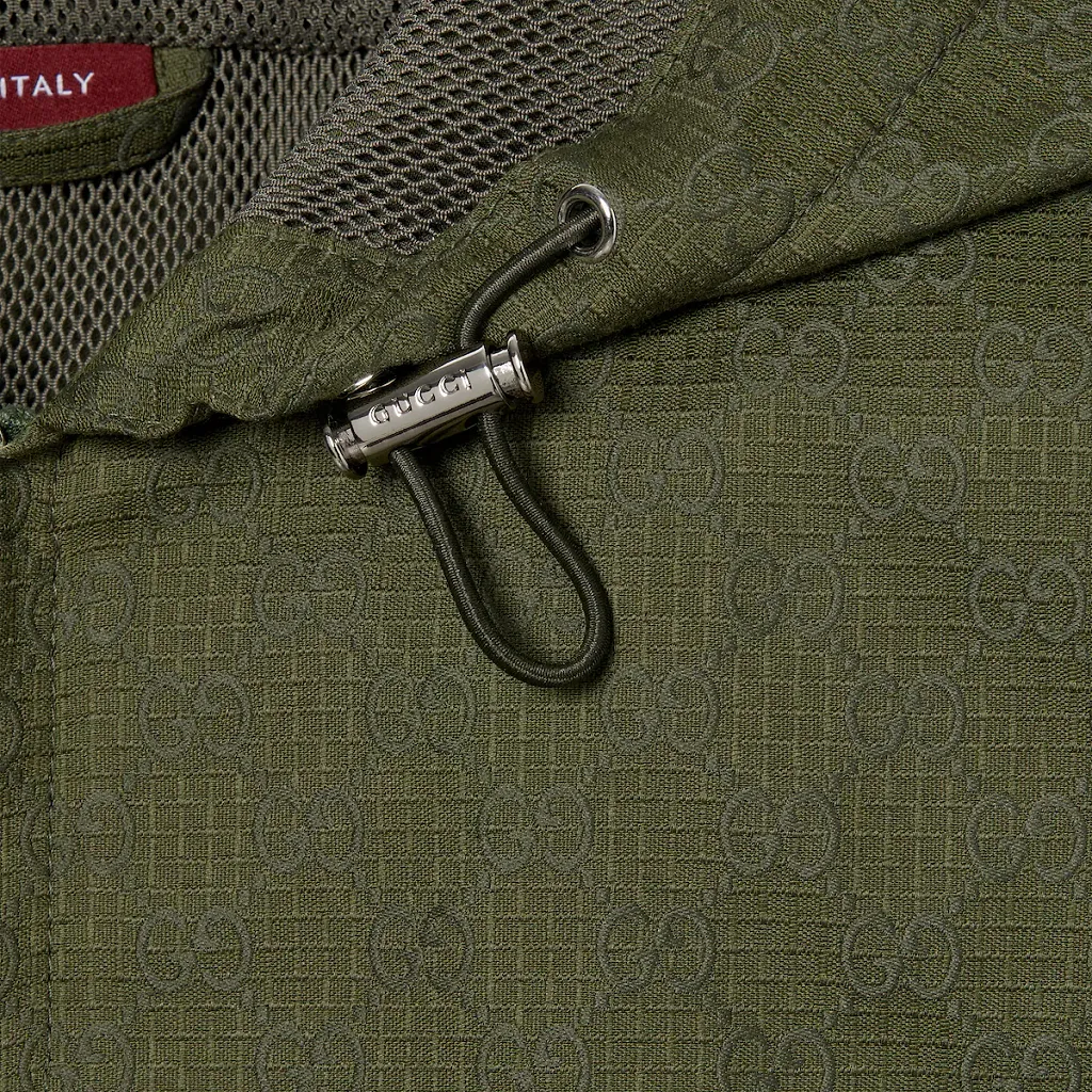Gg Cotton Ripstop Hooded Jacket