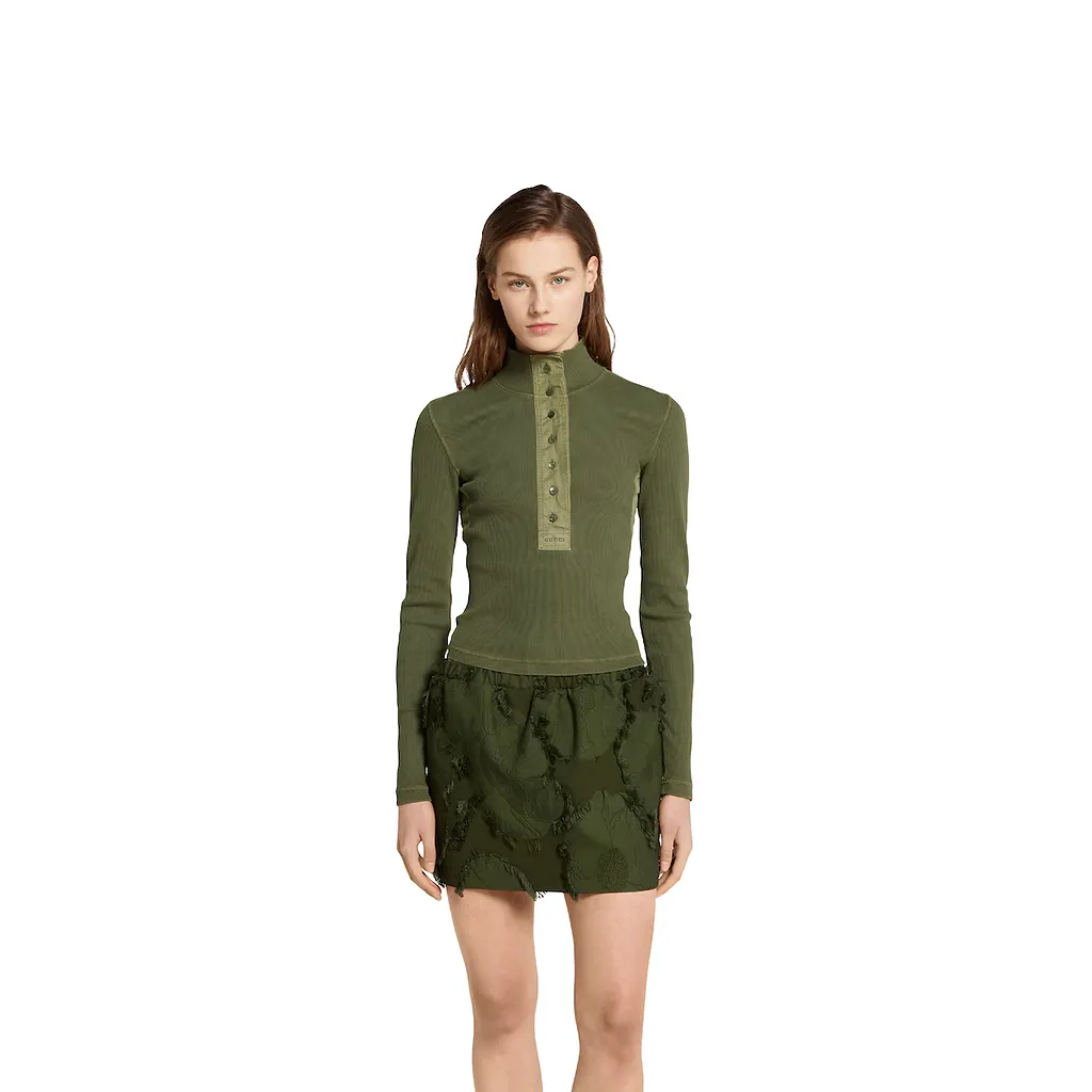 Cotton Rib Long-Sleeve T-Shirt