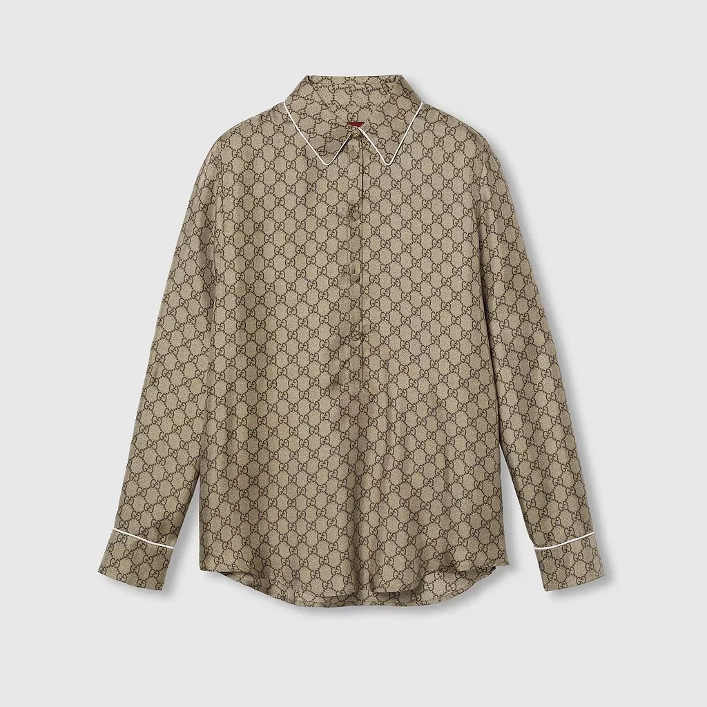 Printed Silk Twill Shirt