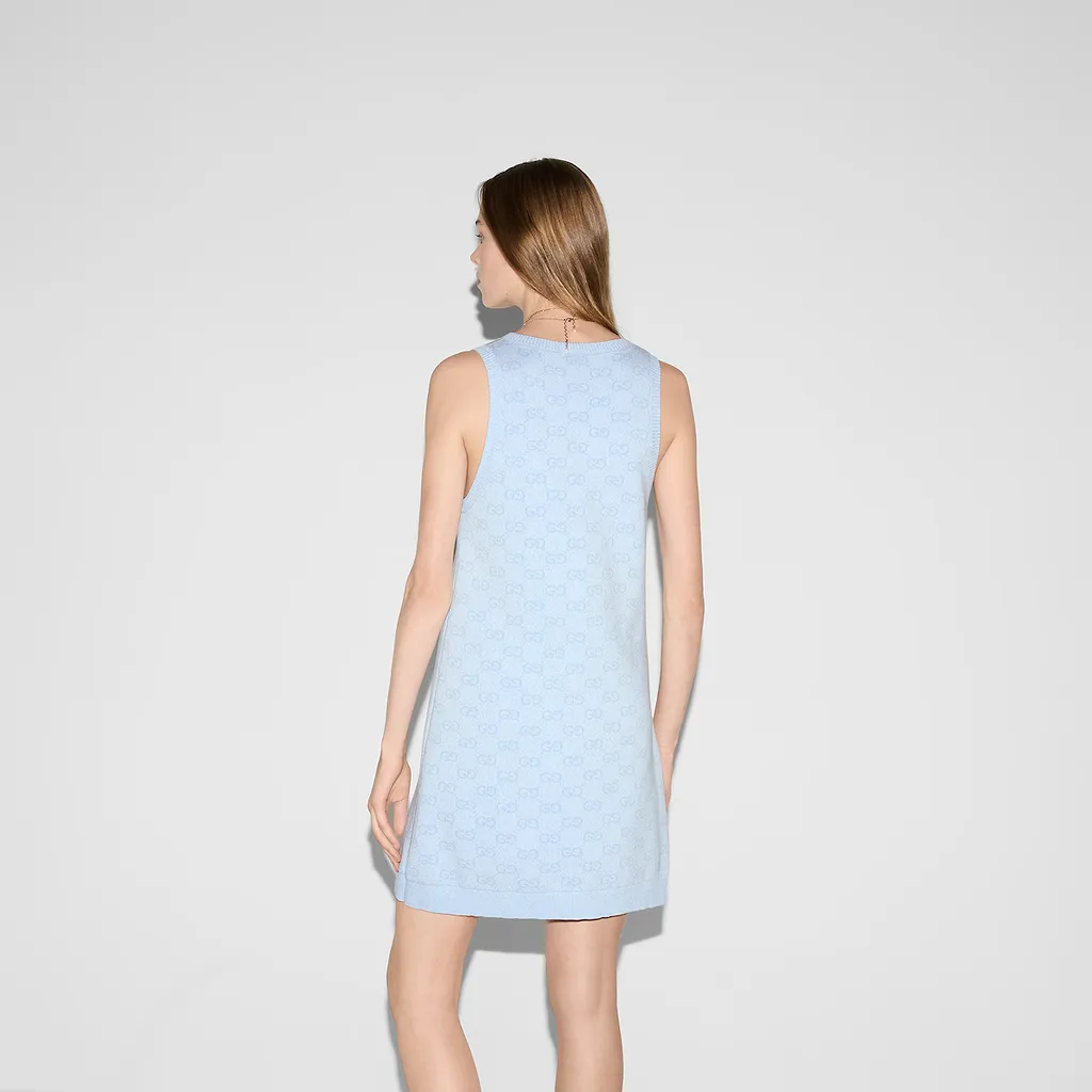 Gg Cotton Jacquard Mini Dress