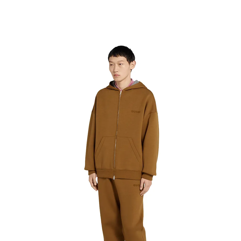 Embroidered Hooded Jersey Sweatshirt