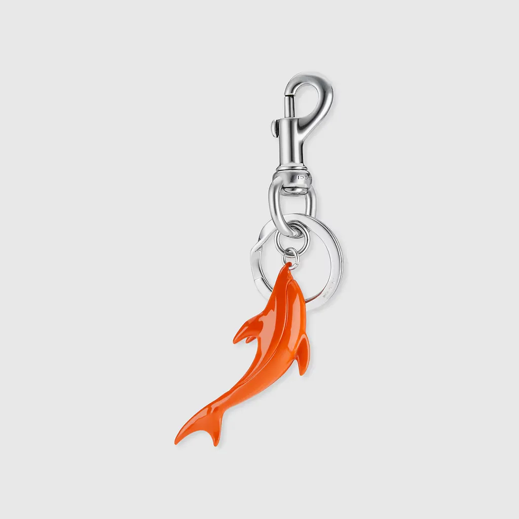 Engraved Dolphin Keychain Charm