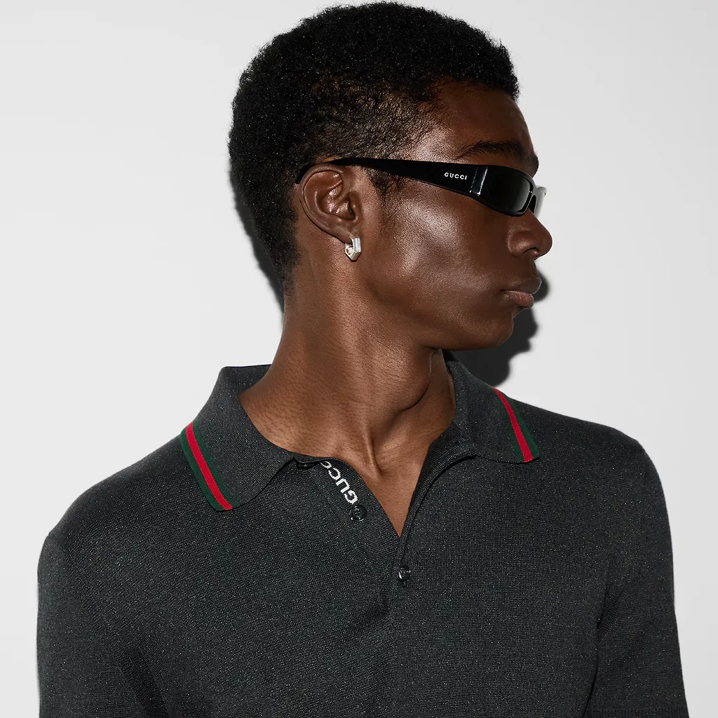 Silk Cotton Polo Shirt With Web