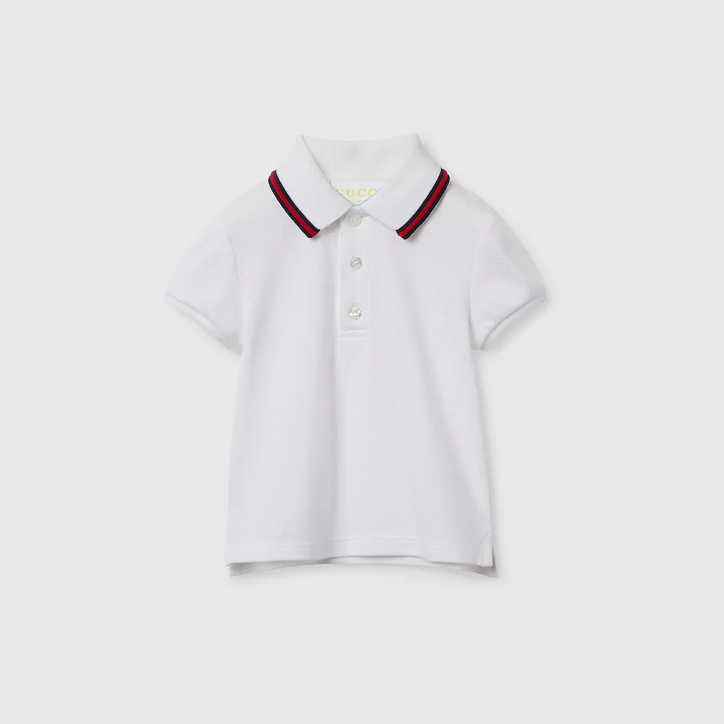 Baby Cotton Polo Shirt With Web