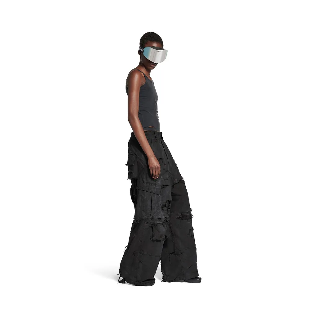 Distressed Large Cargo Pants