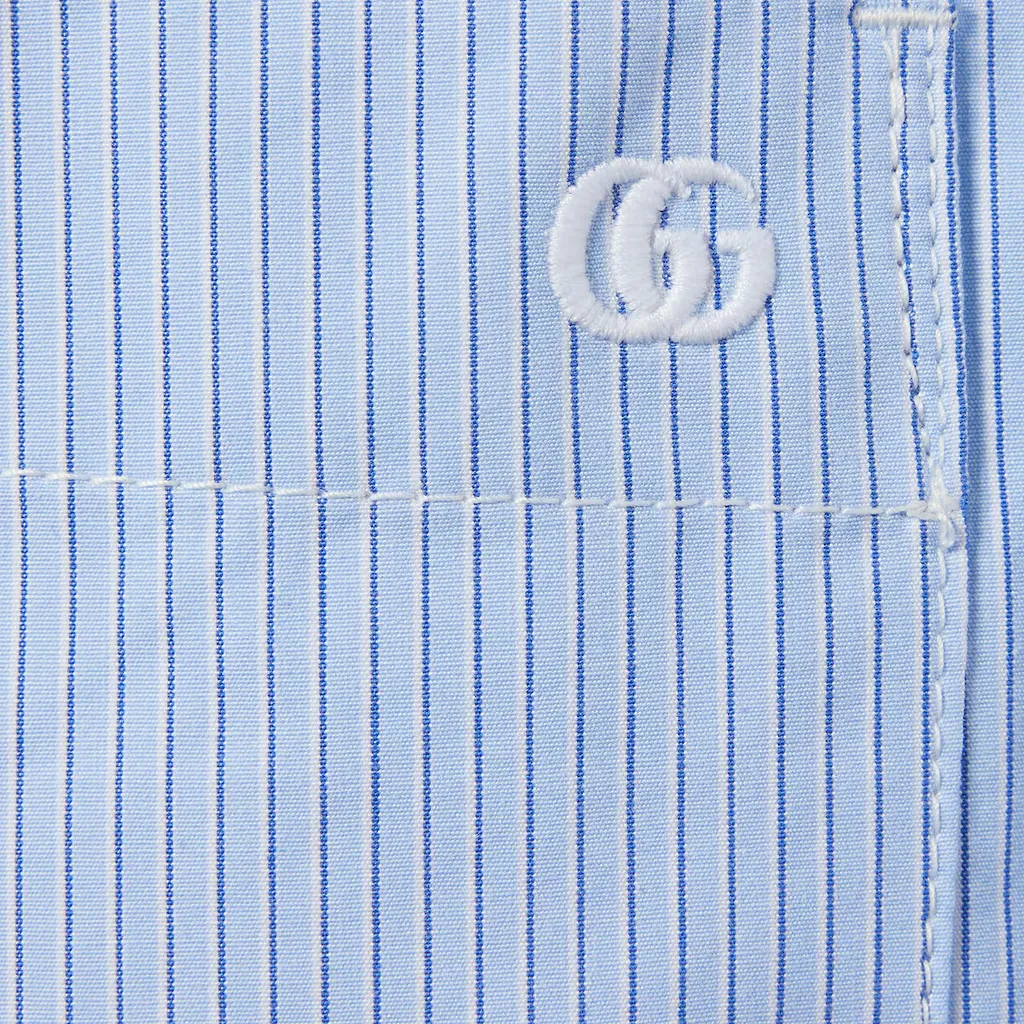 Striped Cotton Shorts With Embroidery