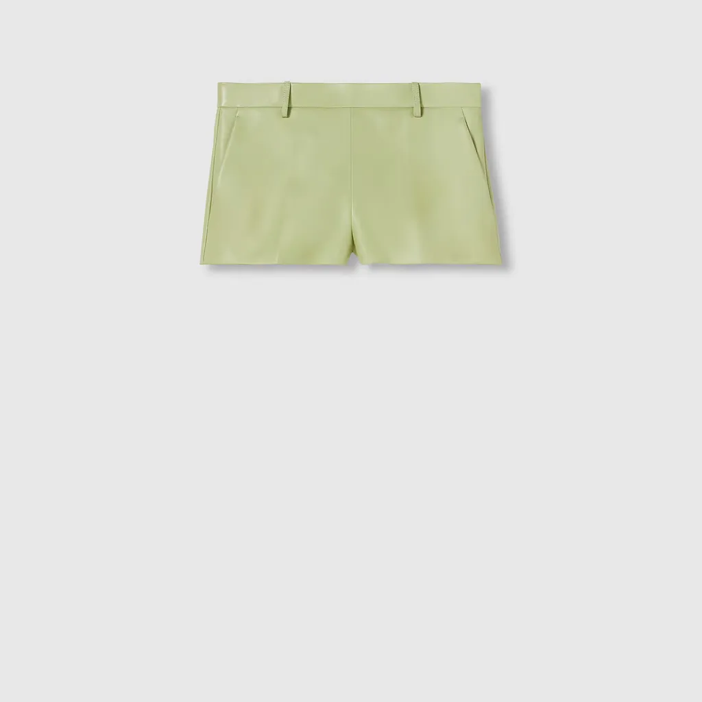 Embossed Leather Shorts