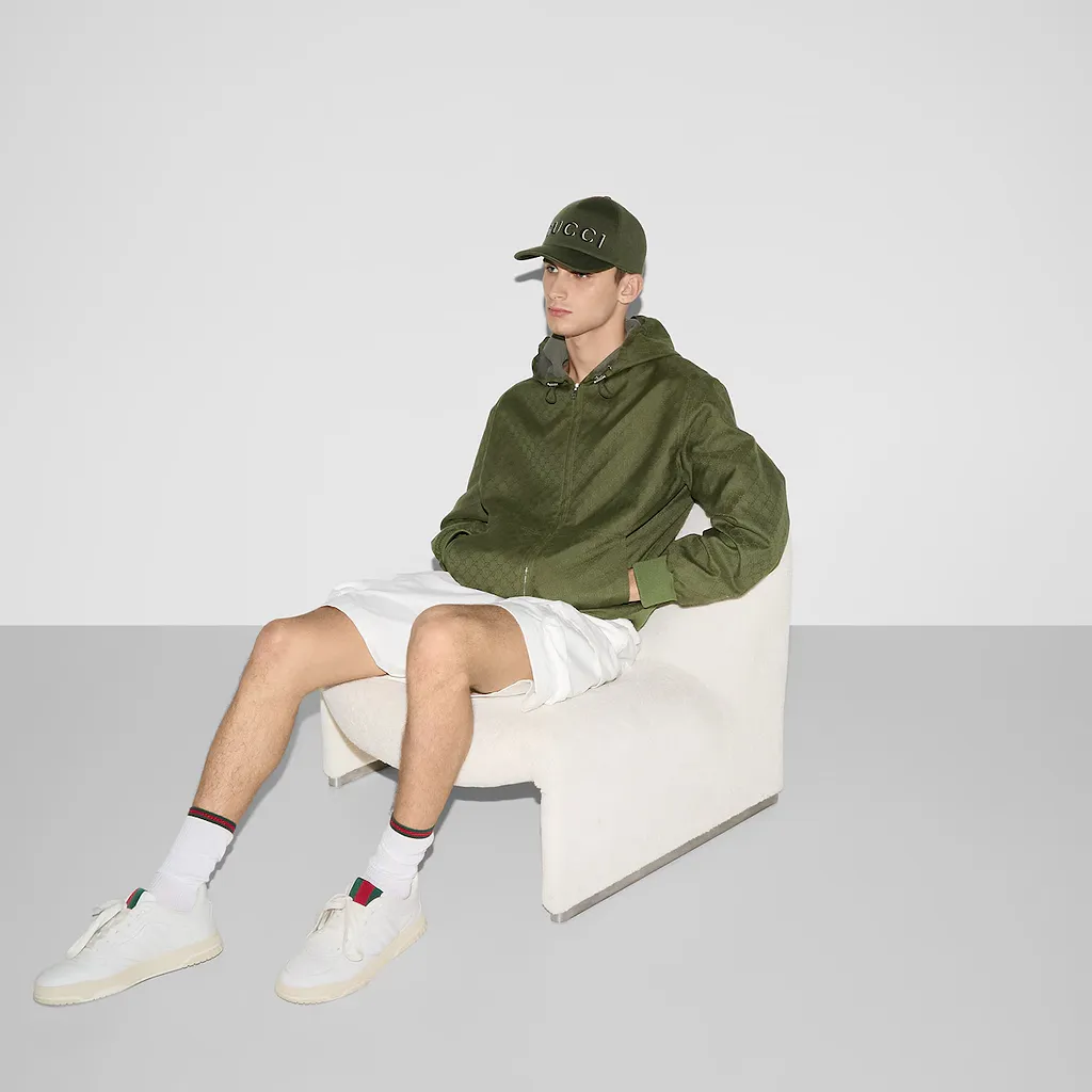 Gg Cotton Ripstop Hooded Jacket