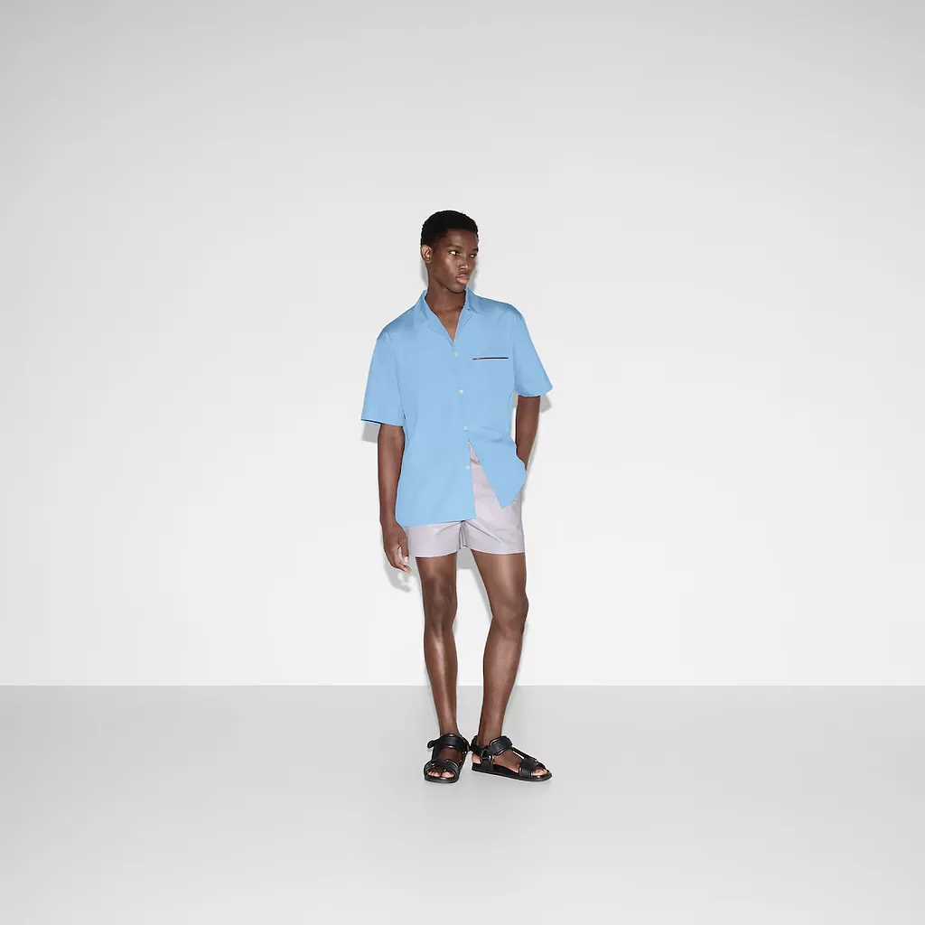 Embossed Soft Nappa Leather Shorts