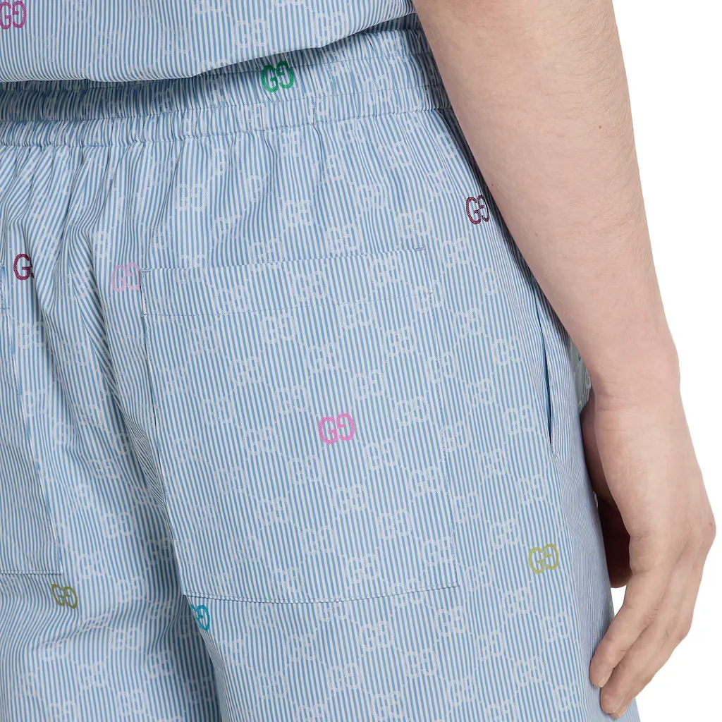 Striped Cotton Shorts