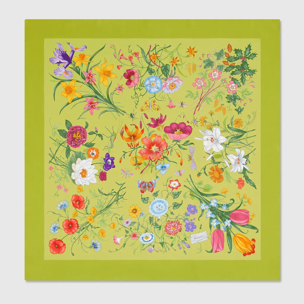 Printed Silk Twill Carré