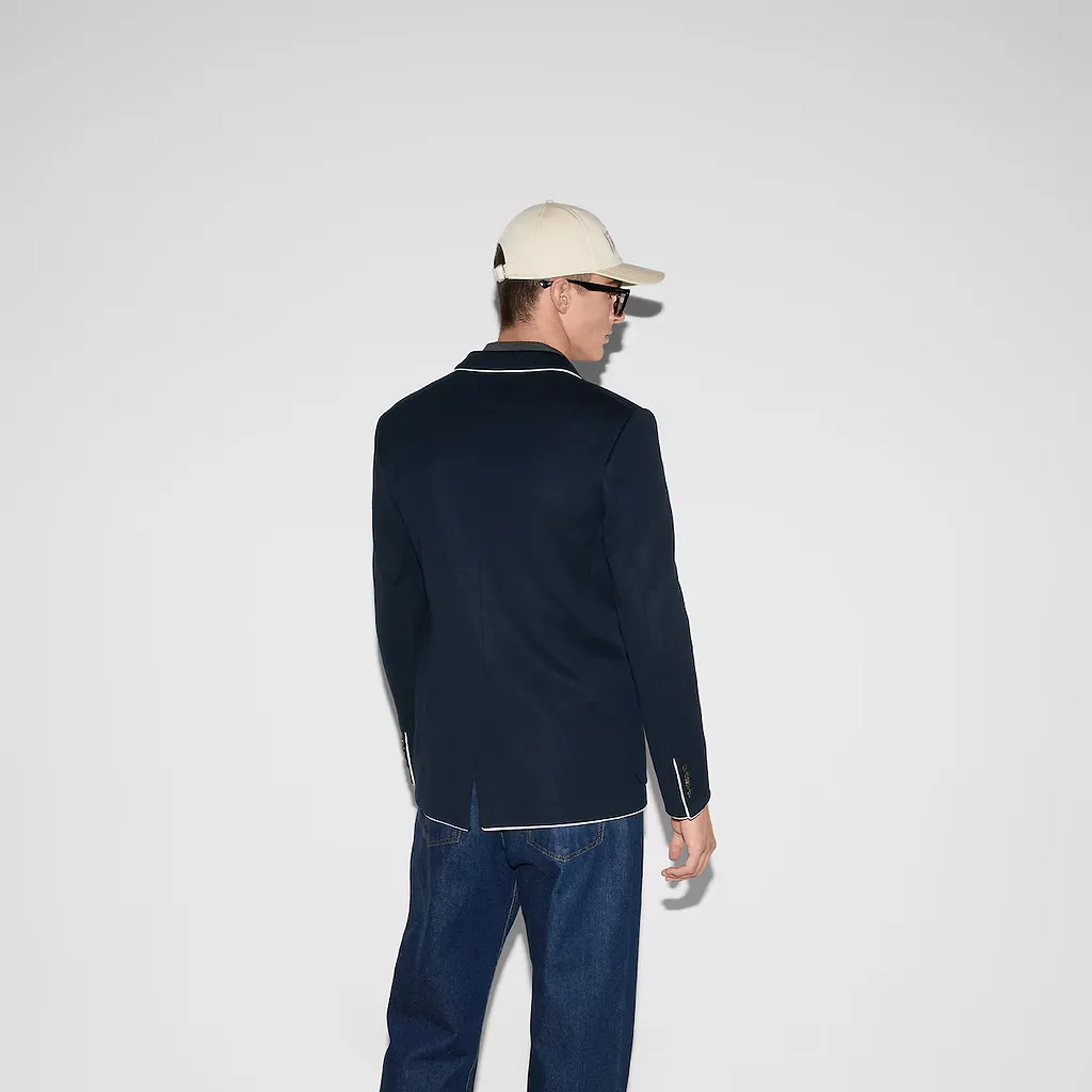 Cotton Jersey Jacket With Embroidery