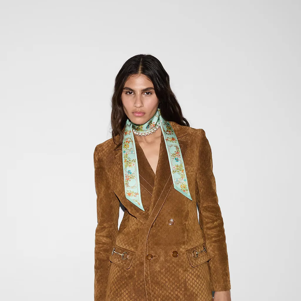 Printed Silk Neck Bow