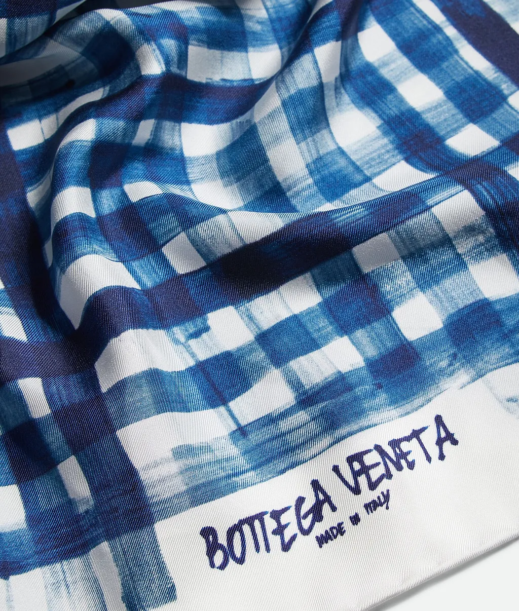 Printed Silk Check Foulard