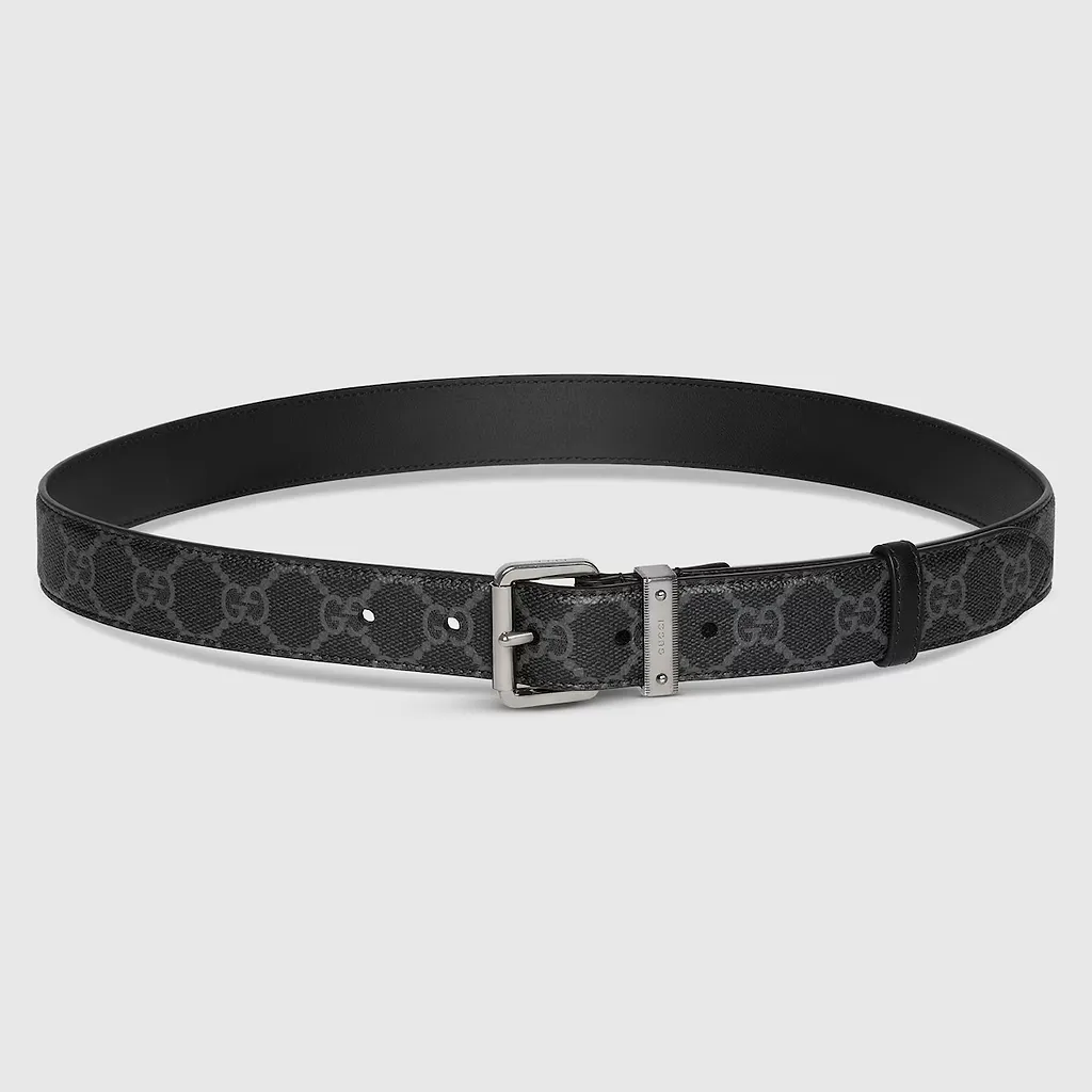Gg Emblem Belt With Square Buckle