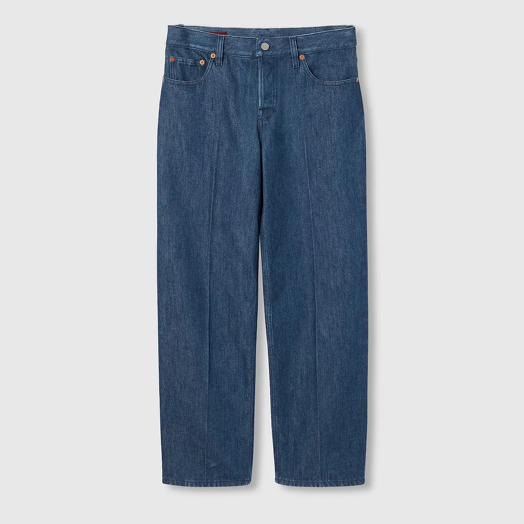 Straight Fit Denim Trousers