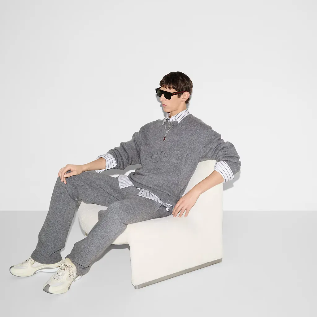 Embroidered Wool Knit Sweater