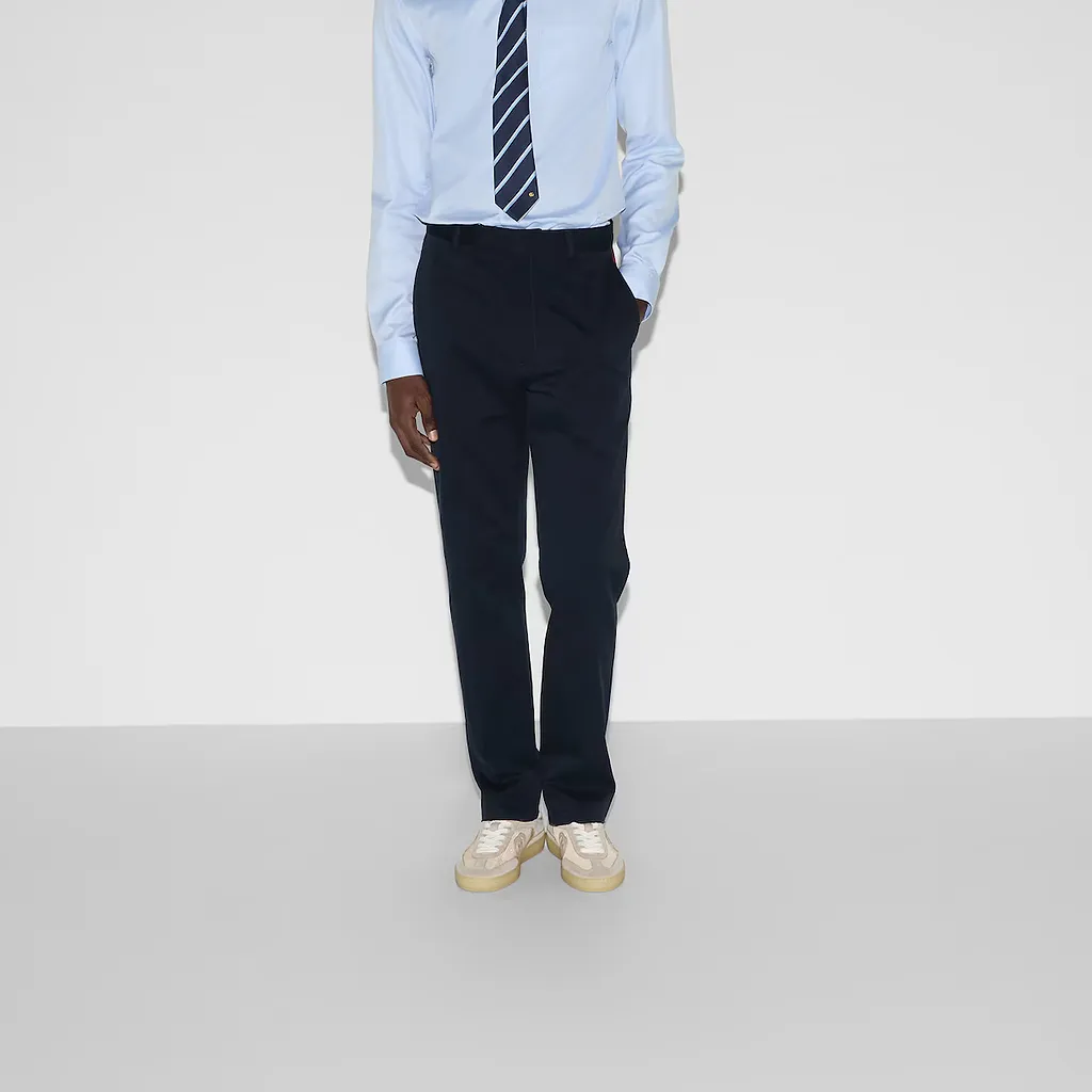 Cotton Gabardine Trouser With Web