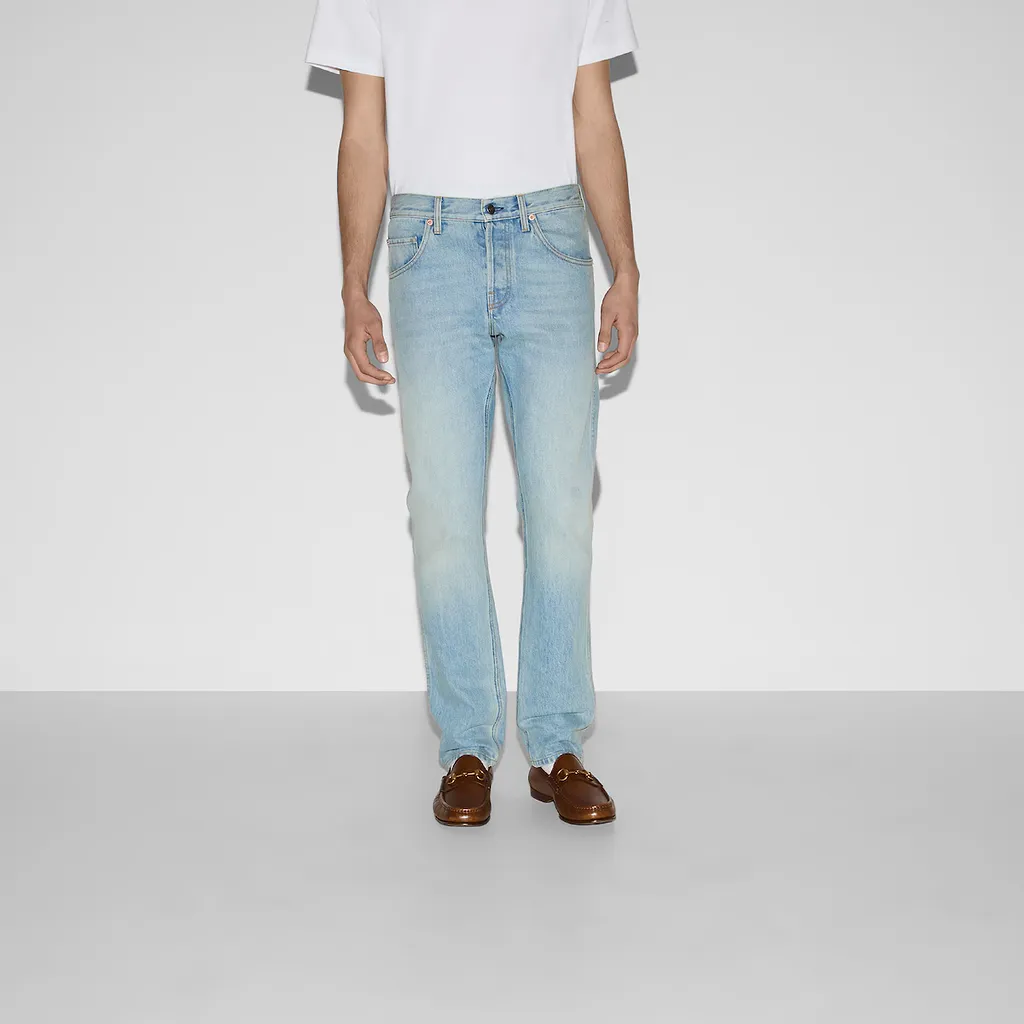 Tapered Denim Trousers