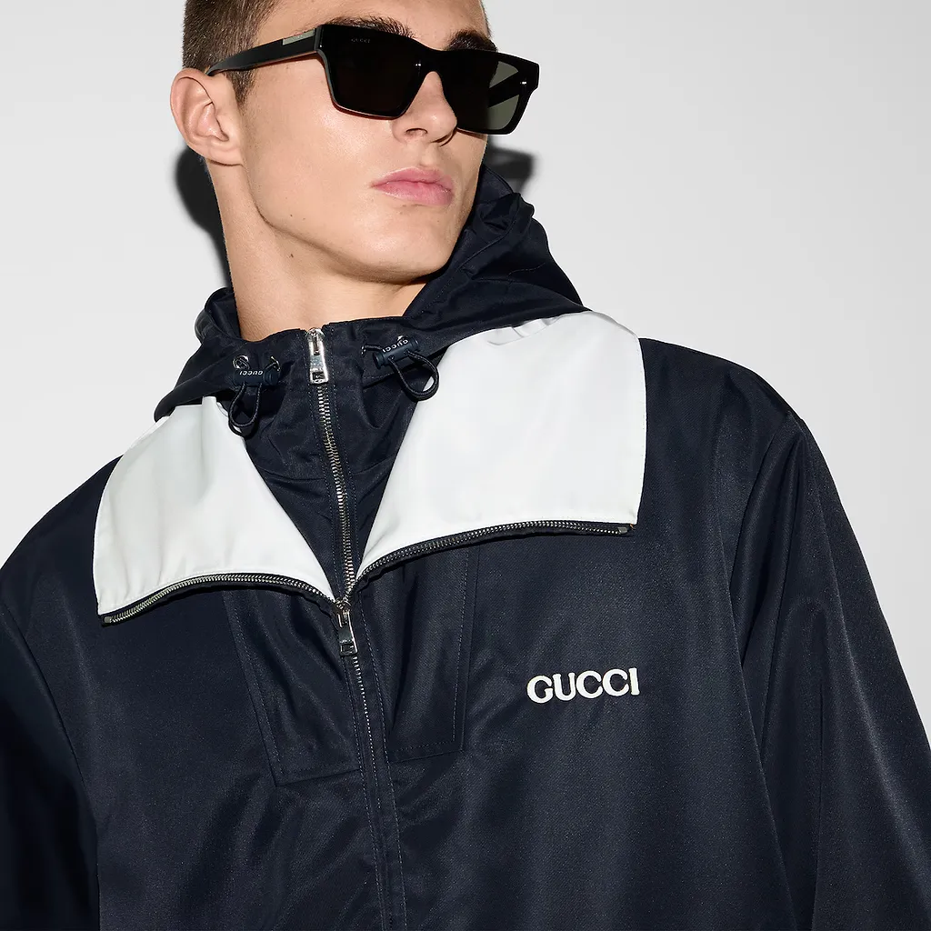 Nylon Twill Jacket With Patch