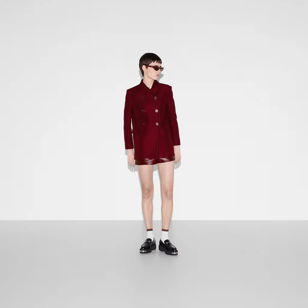 Wool Silk Cady Jacket With Martingale
