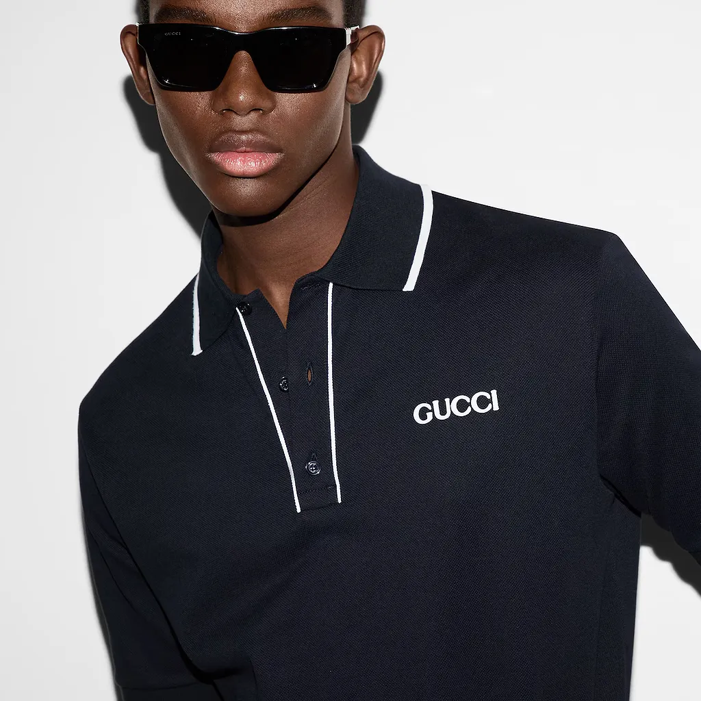 Embroidered Cotton Piquet Polo Shirt