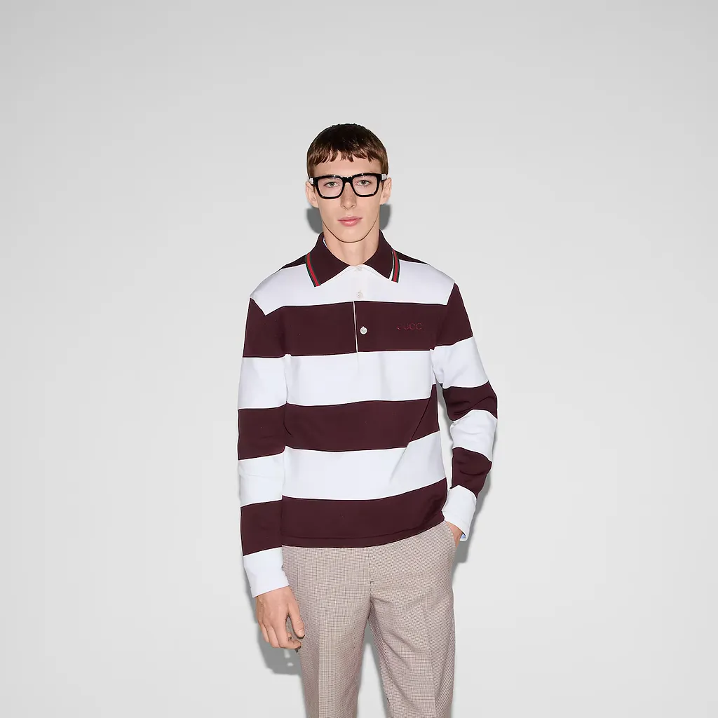 Embroidered Cotton Knit Polo Shirt