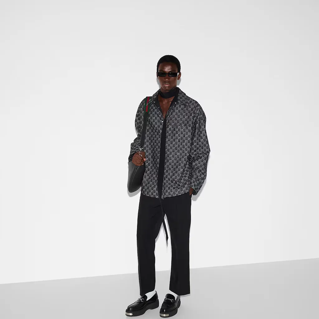 Reversible Wool And Gg Denim Shirt