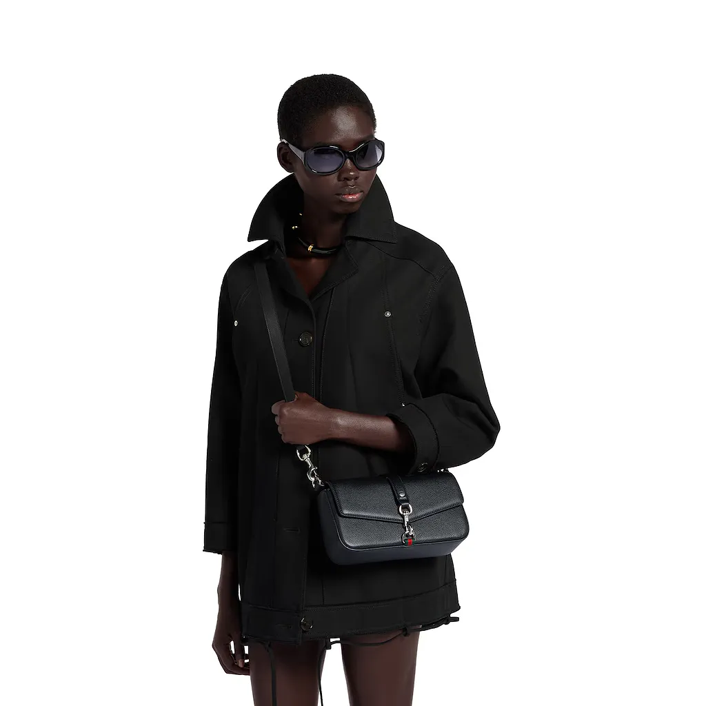 Small Crossbody Bag With Hook Closure