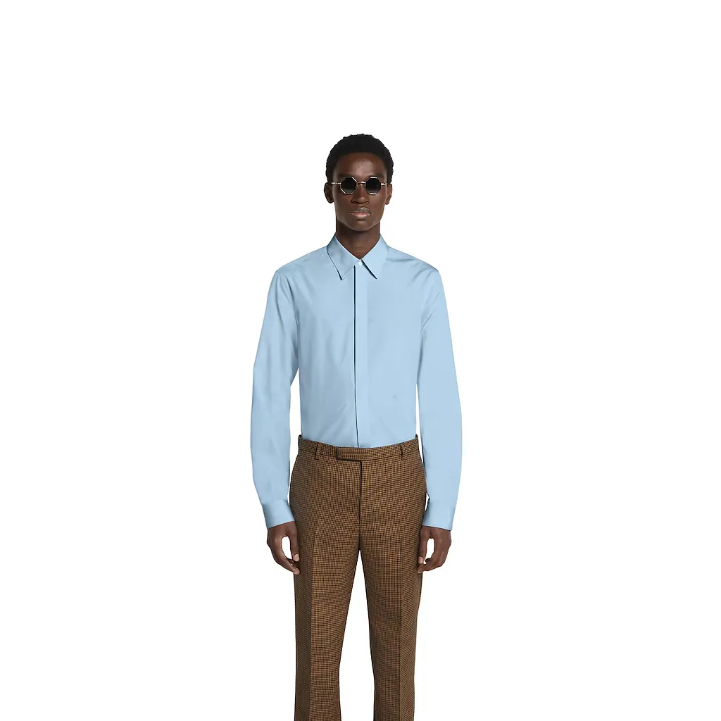 Cotton Poplin Shirt With Embroidery